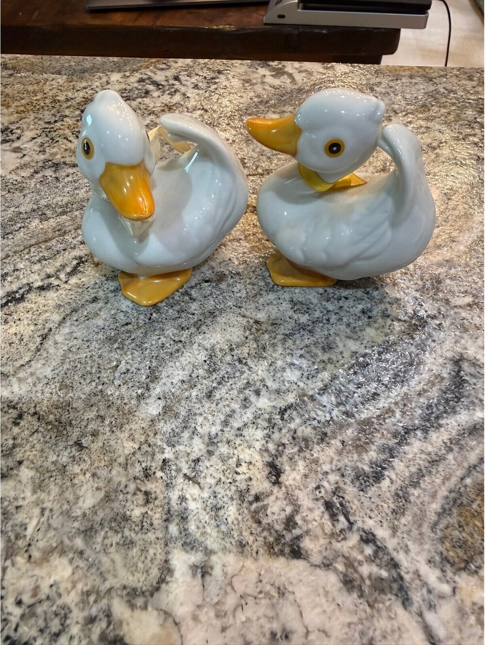 Vintage Homco Porcelain Duck Figurines #1414 Set of Two